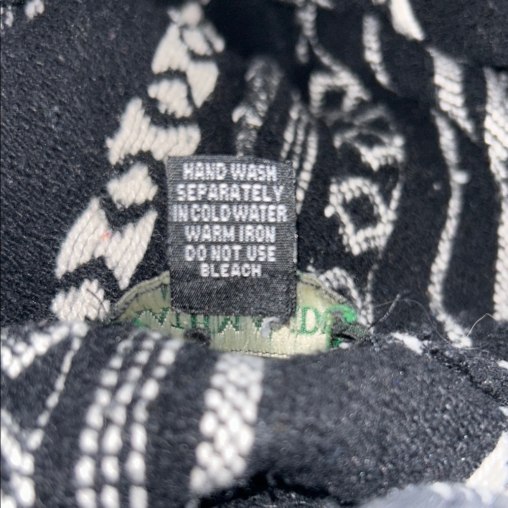 Black and White Striped Poncho - Picture 8 of 8